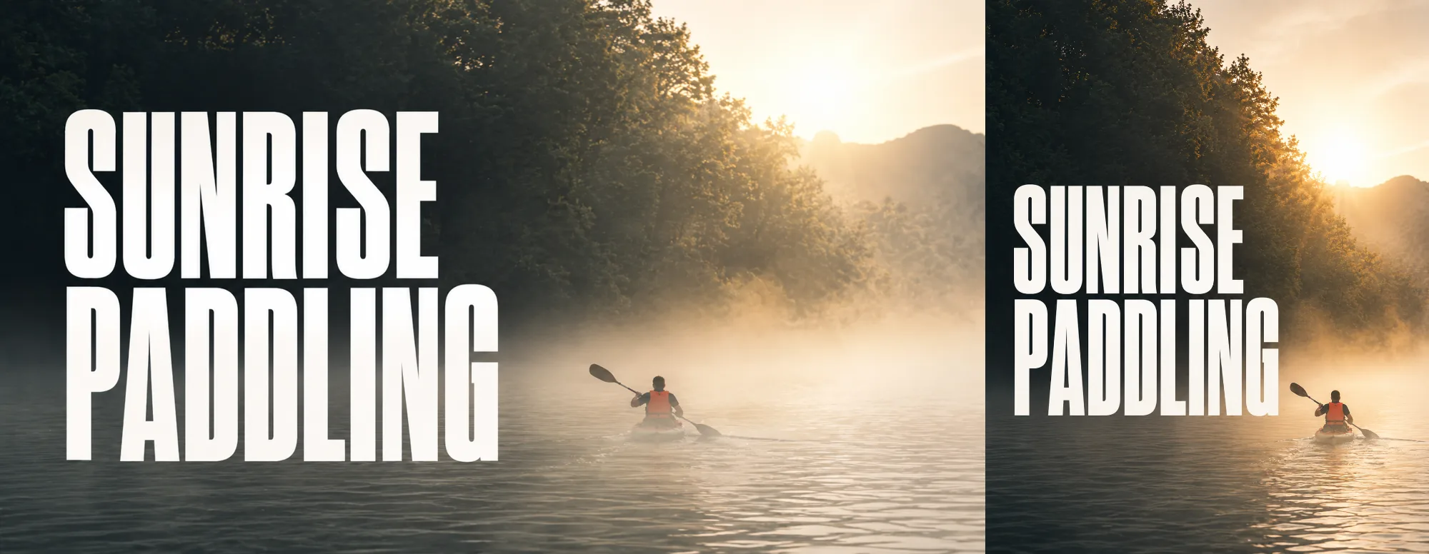A paddler moving through morning mist on the water in Jiande, Zhejiang.
